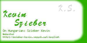 kevin szieber business card